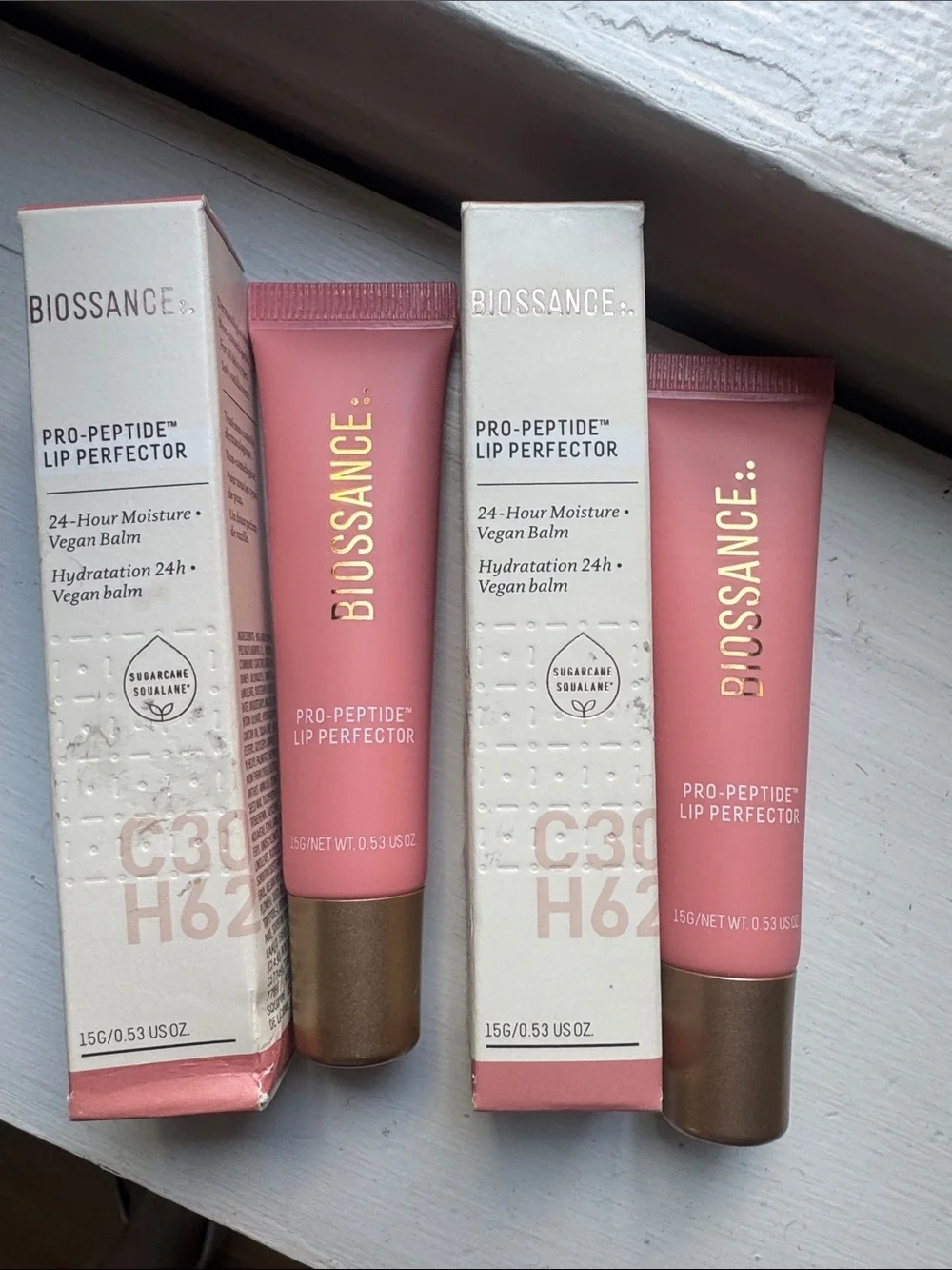 Biossance Pro-Peptide Lip Perfector - Blush Quartz - Set of 2 - NWT
